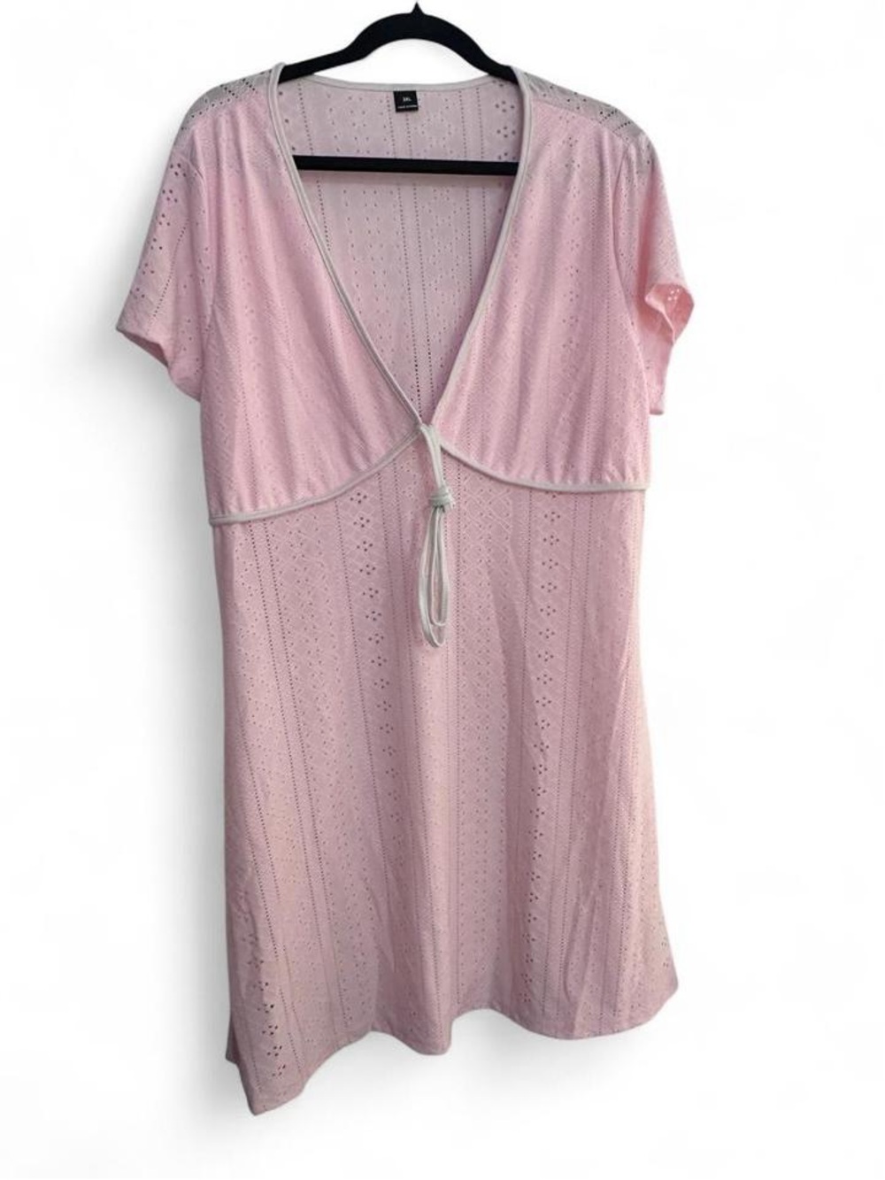 SHEIN Light Pink Knit Swim Cover-Up Dress